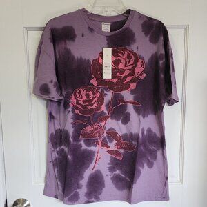 No Boundaries Purple Tie Dye and Red Rose Top